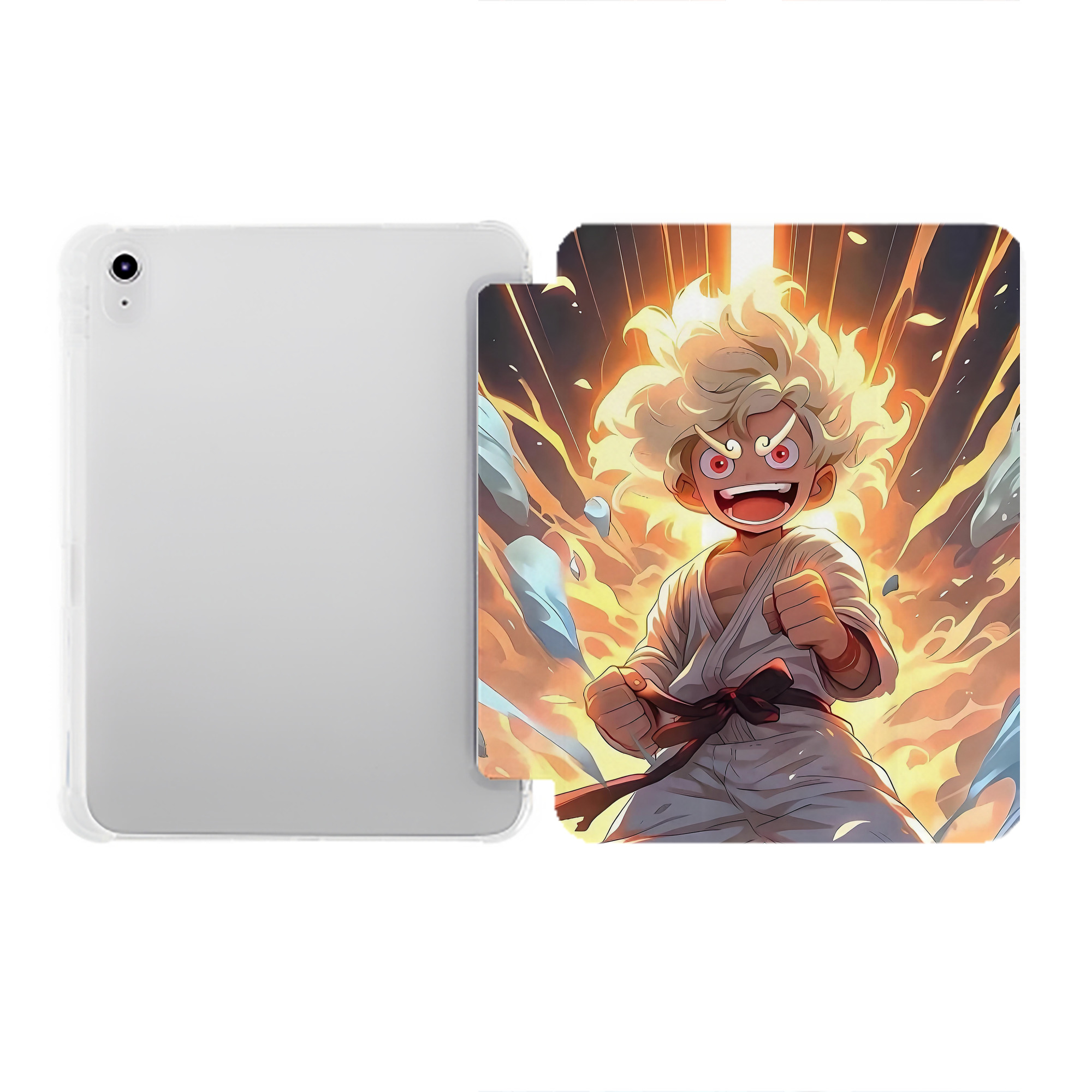 （画像用） ワンピース ONE PIECE IPad ケース ペン収納付き 三つ折りスタンド PUレザー×シリコン 対応機種9.5/10.5/10.9インチ
